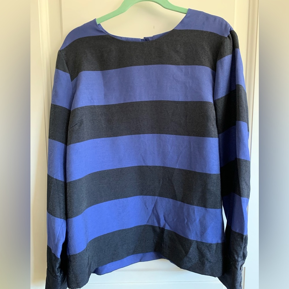 Banana Republic Shirt slightly metallic blue & shimmery silvery black XL